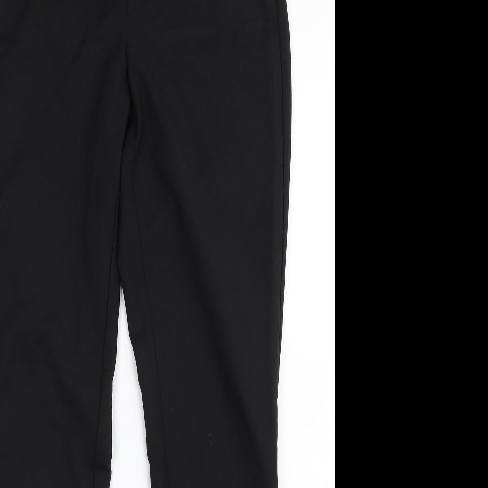 NEXT Womens Black  Polyester Chino Trousers Size 8 L28 in Slim Zip