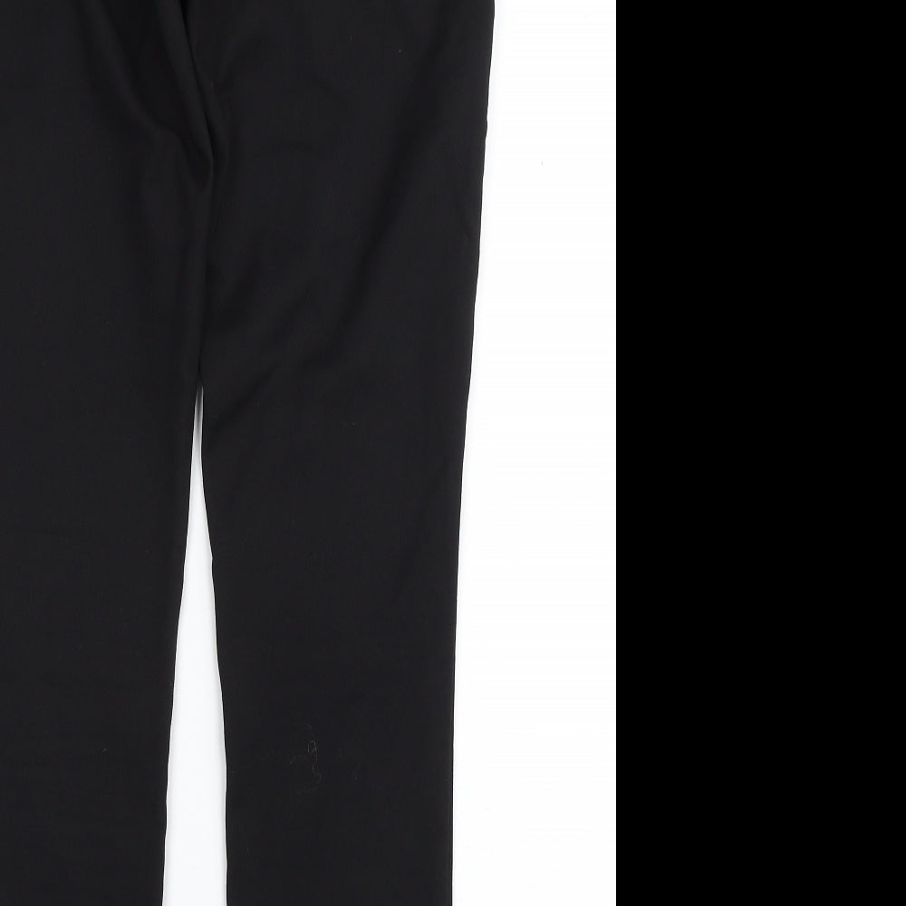 NEXT Womens Black  Polyester Chino Trousers Size 8 L28 in Slim Zip