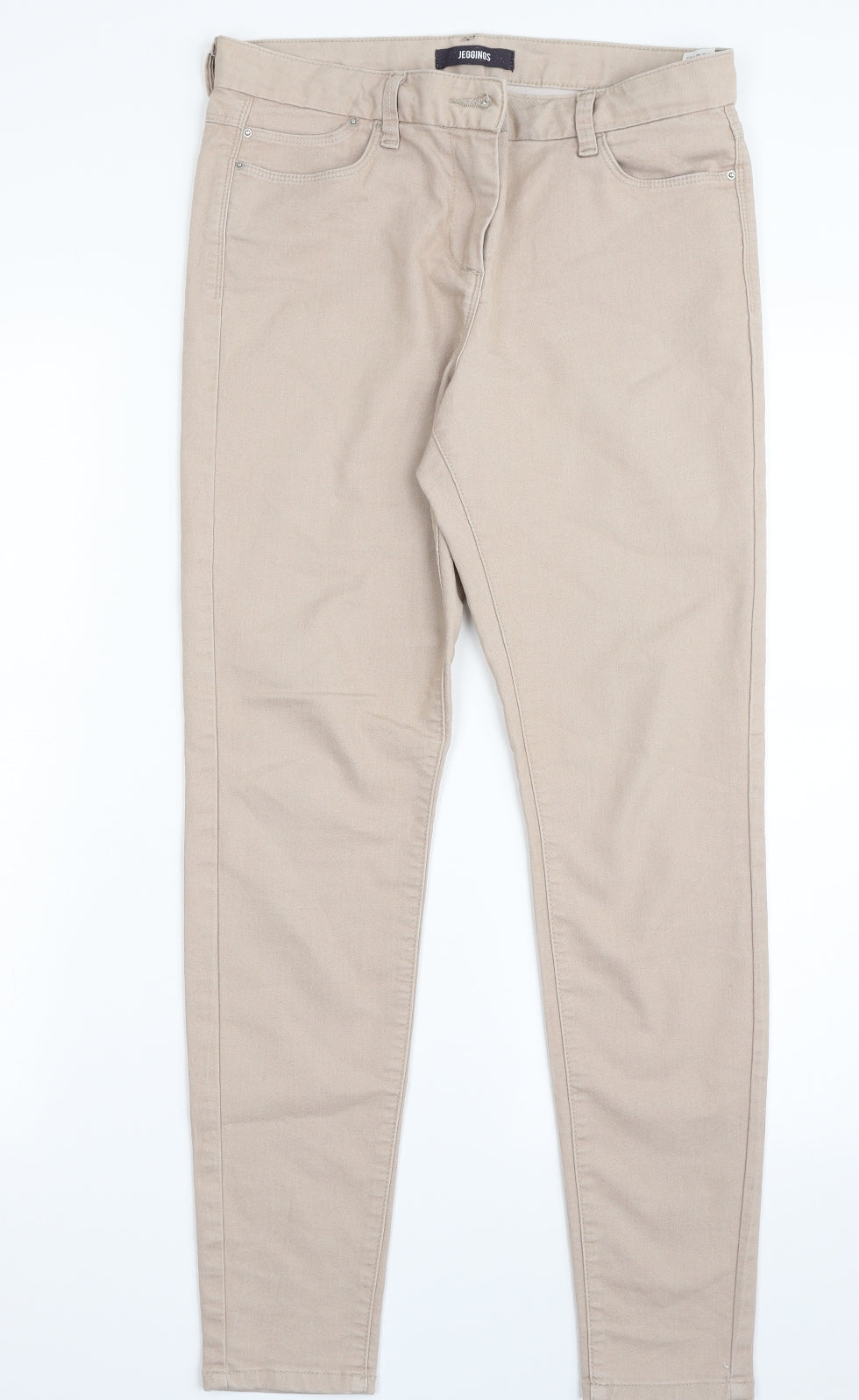 Marks and Spencer Womens Beige  Cotton Jegging Jeans Size 10 L28 in Slim Zip