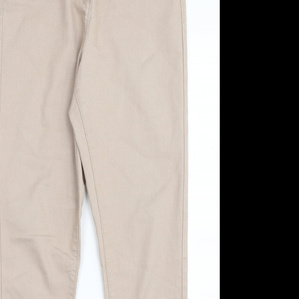 Marks and Spencer Womens Beige  Cotton Jegging Jeans Size 10 L28 in Slim Zip