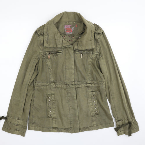 Soviet Womens Green   Military Jacket Jacket Size 10  Button