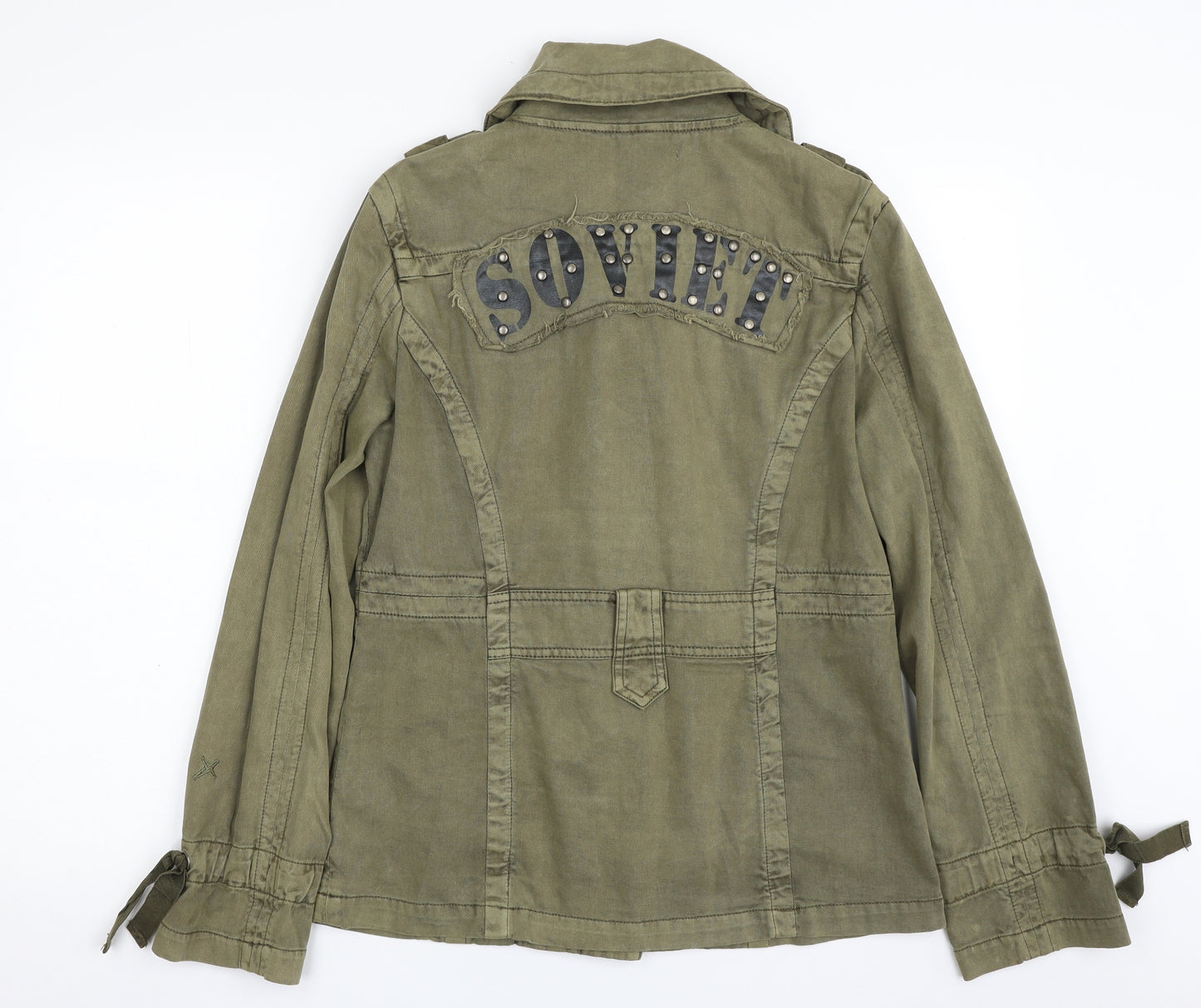 Soviet Womens Green   Military Jacket Jacket Size 10  Button