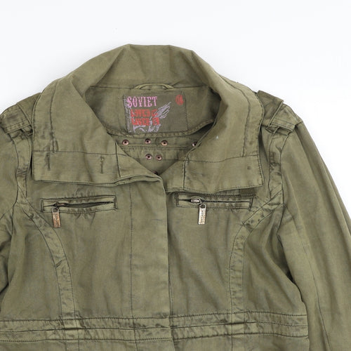 Soviet Womens Green   Military Jacket Jacket Size 10  Button