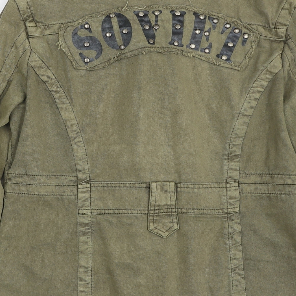 Soviet Womens Green   Military Jacket Jacket Size 10  Button