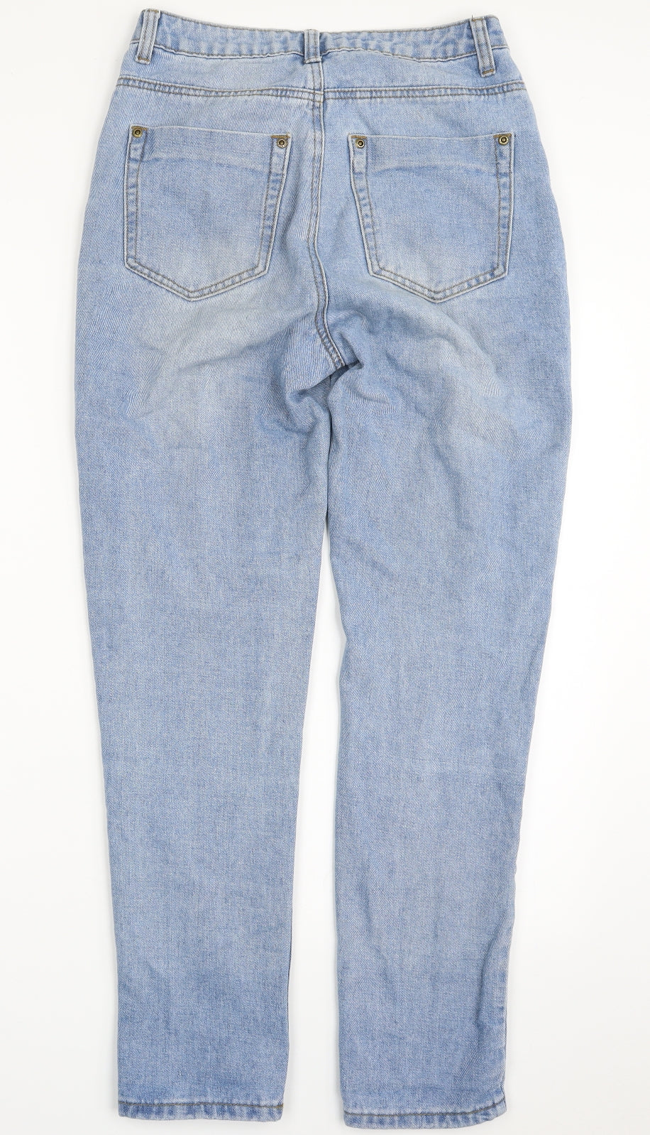 I SAW IT FIRST Womens Blue  Cotton Mom Jeans Size 8 L27 in Slim Zip