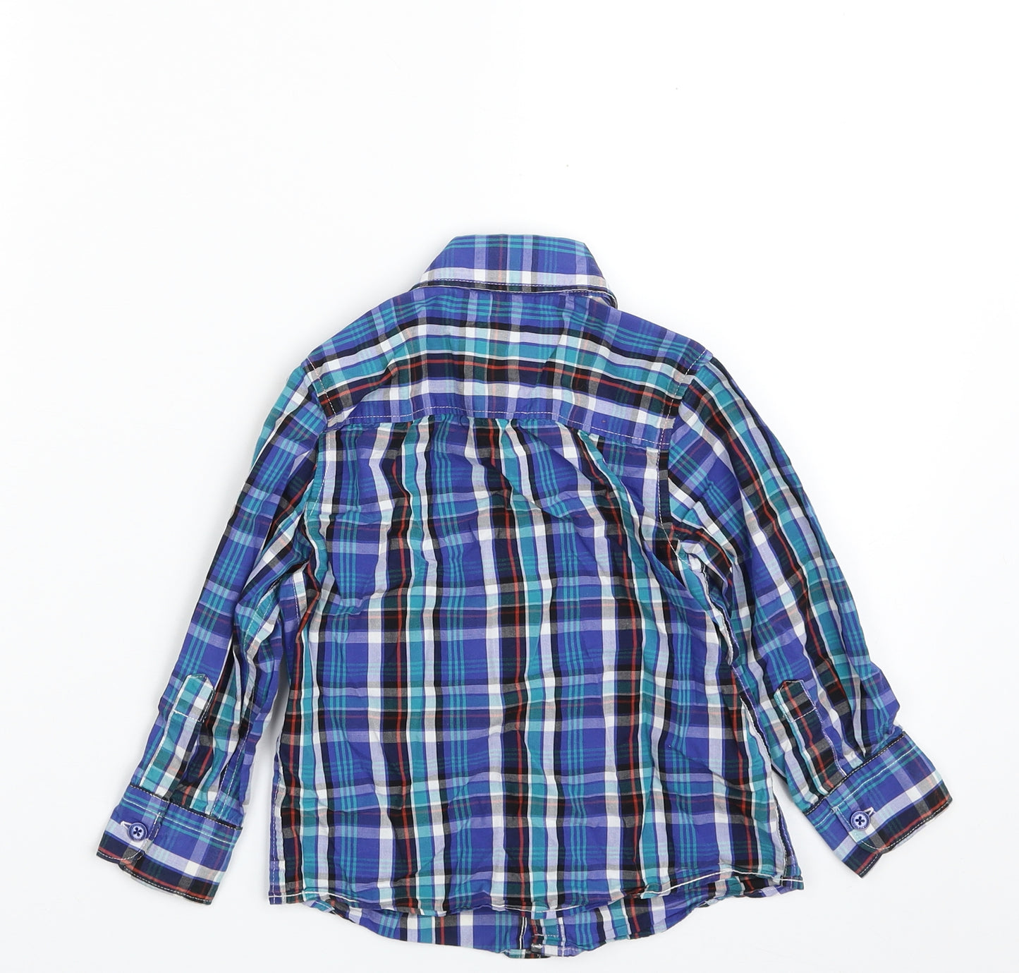RJR.John Rocha Boys Multicoloured Check 100% Cotton Basic Button-Up Size 3-4 Years Collared Button