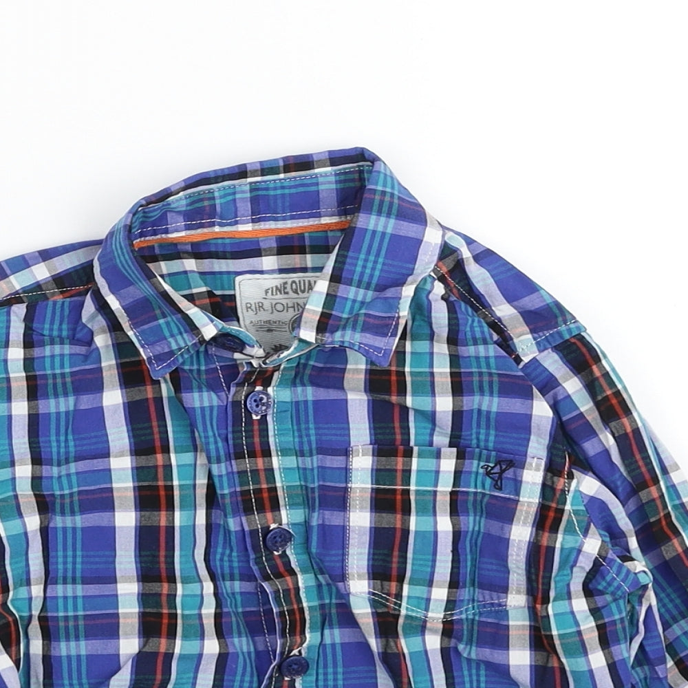RJR.John Rocha Boys Multicoloured Check 100% Cotton Basic Button-Up Size 3-4 Years Collared Button