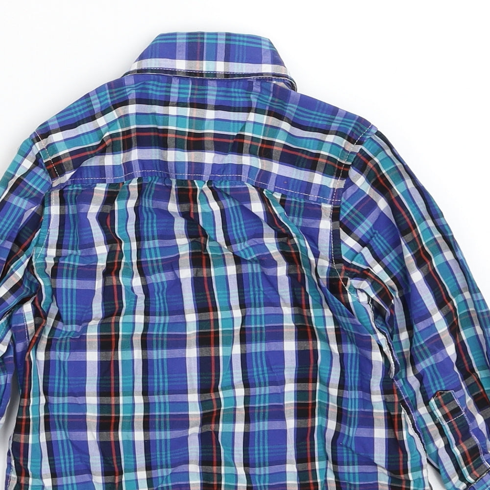 RJR.John Rocha Boys Multicoloured Check 100% Cotton Basic Button-Up Size 3-4 Years Collared Button