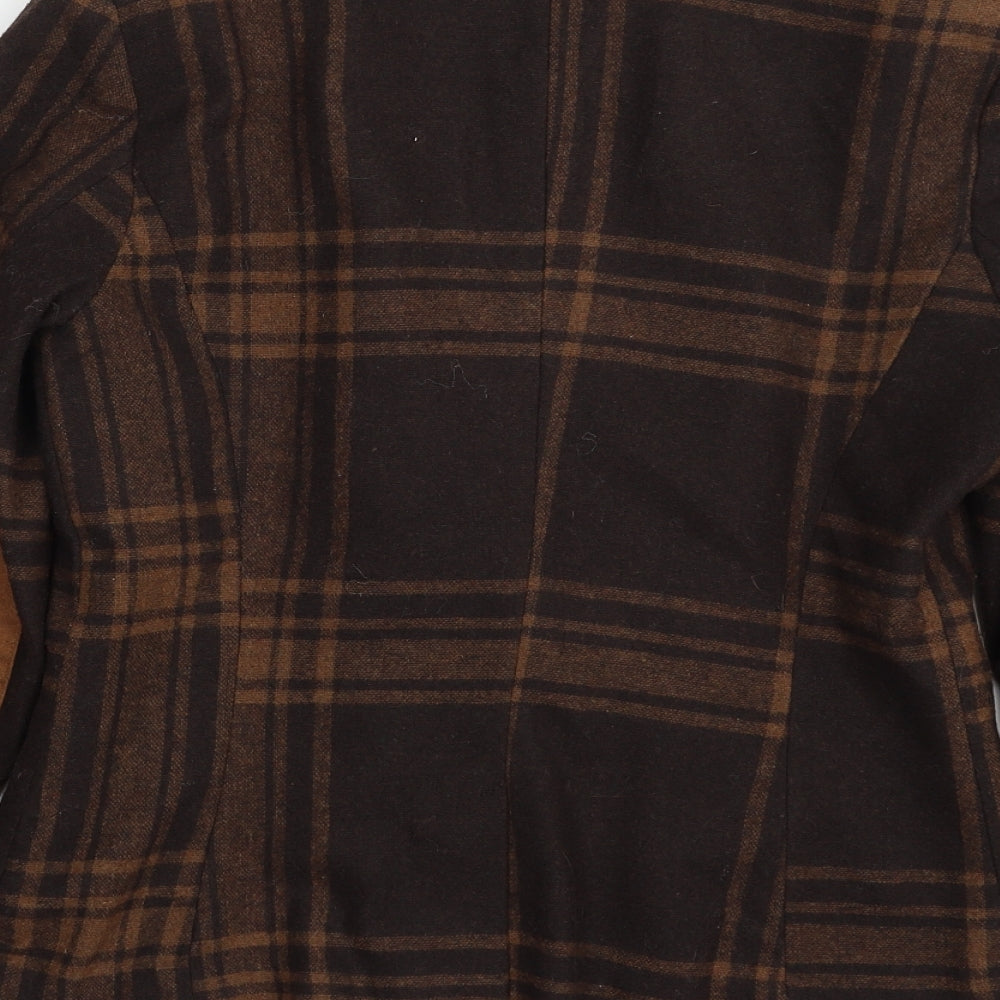 Atmosphere Womens Brown Plaid  Jacket Blazer Size 10  Button
