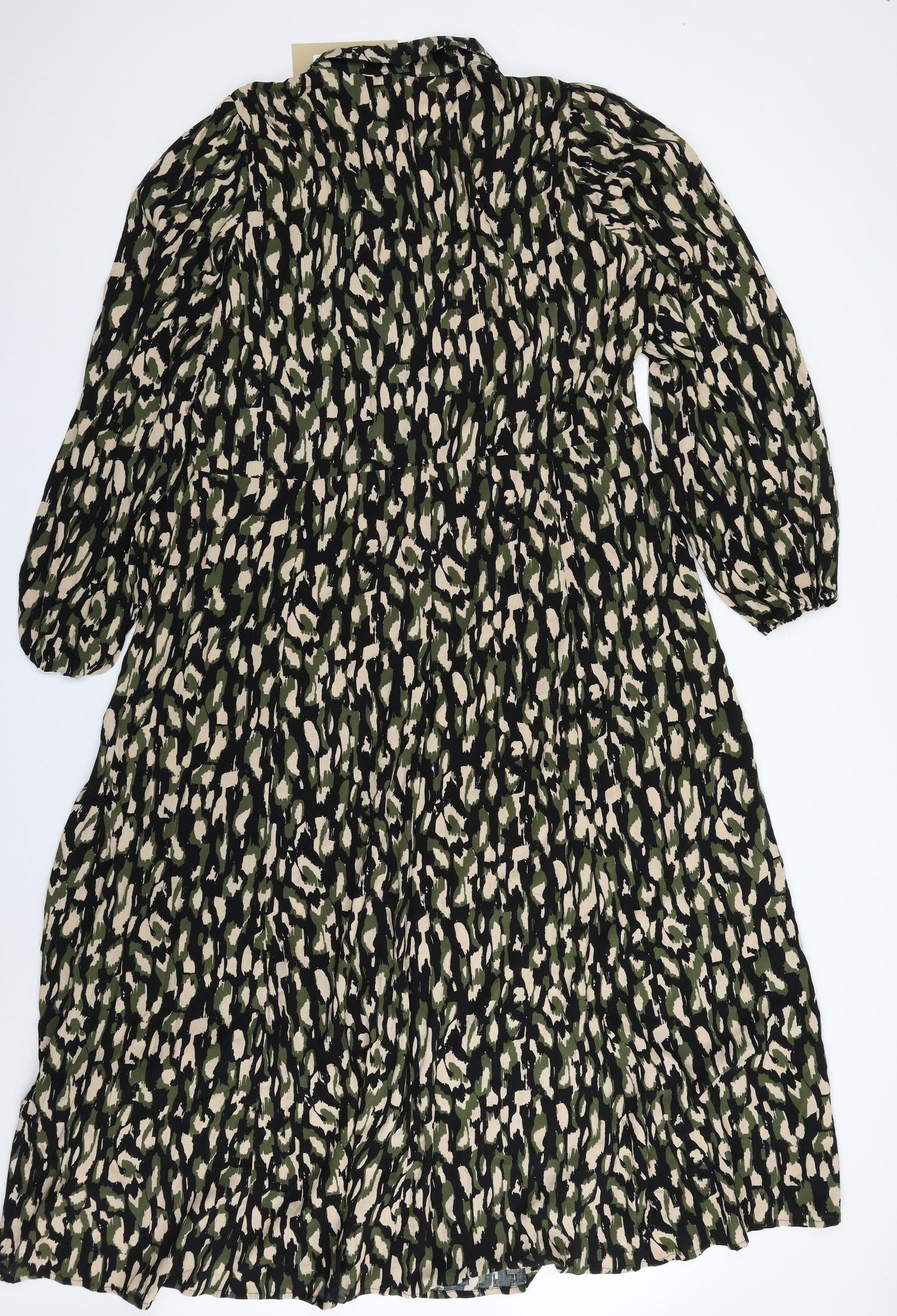 Soyaconcept Womens Multicoloured Animal Print Viscose Shirt Dress  Size XL  Collared Button