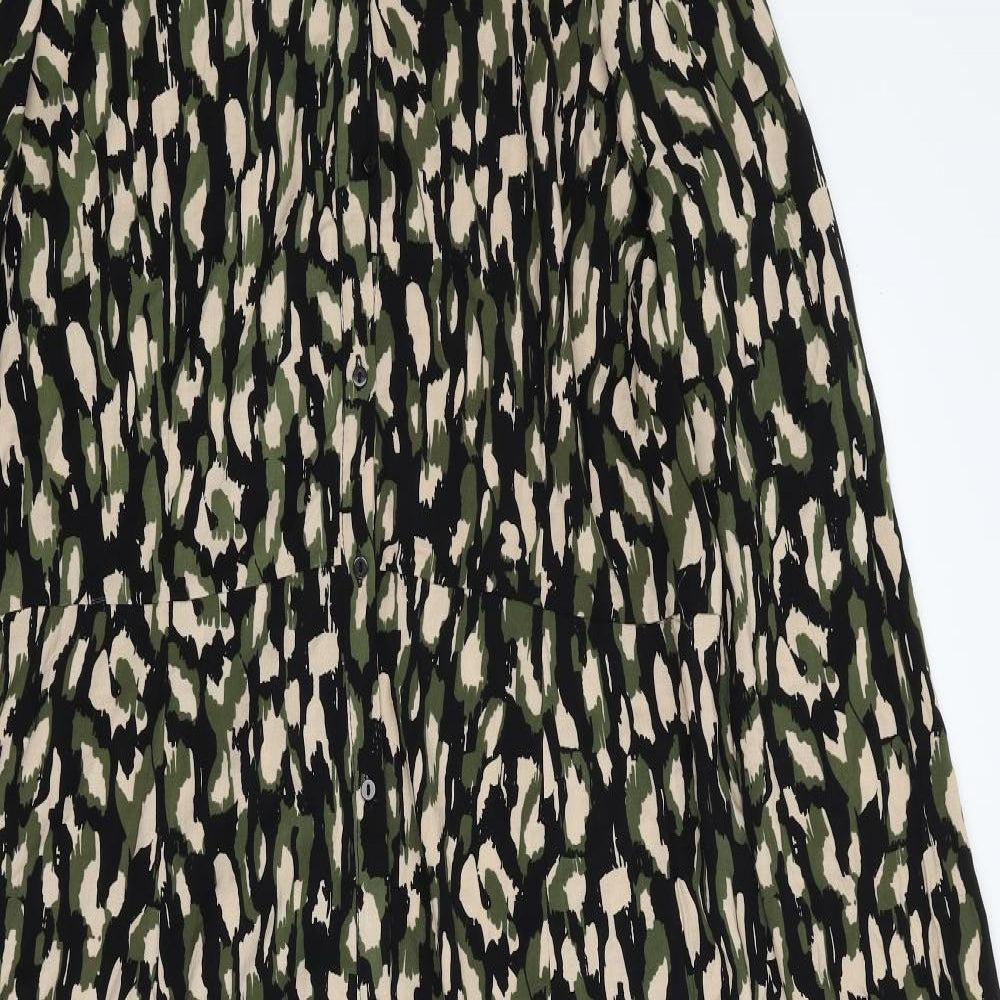 Soyaconcept Womens Multicoloured Animal Print Viscose Shirt Dress  Size XL  Collared Button