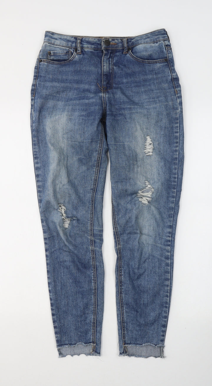 Pull&Bear Womens Black Cotton Skinny Jeans Size 8 L27 in Regular Button
