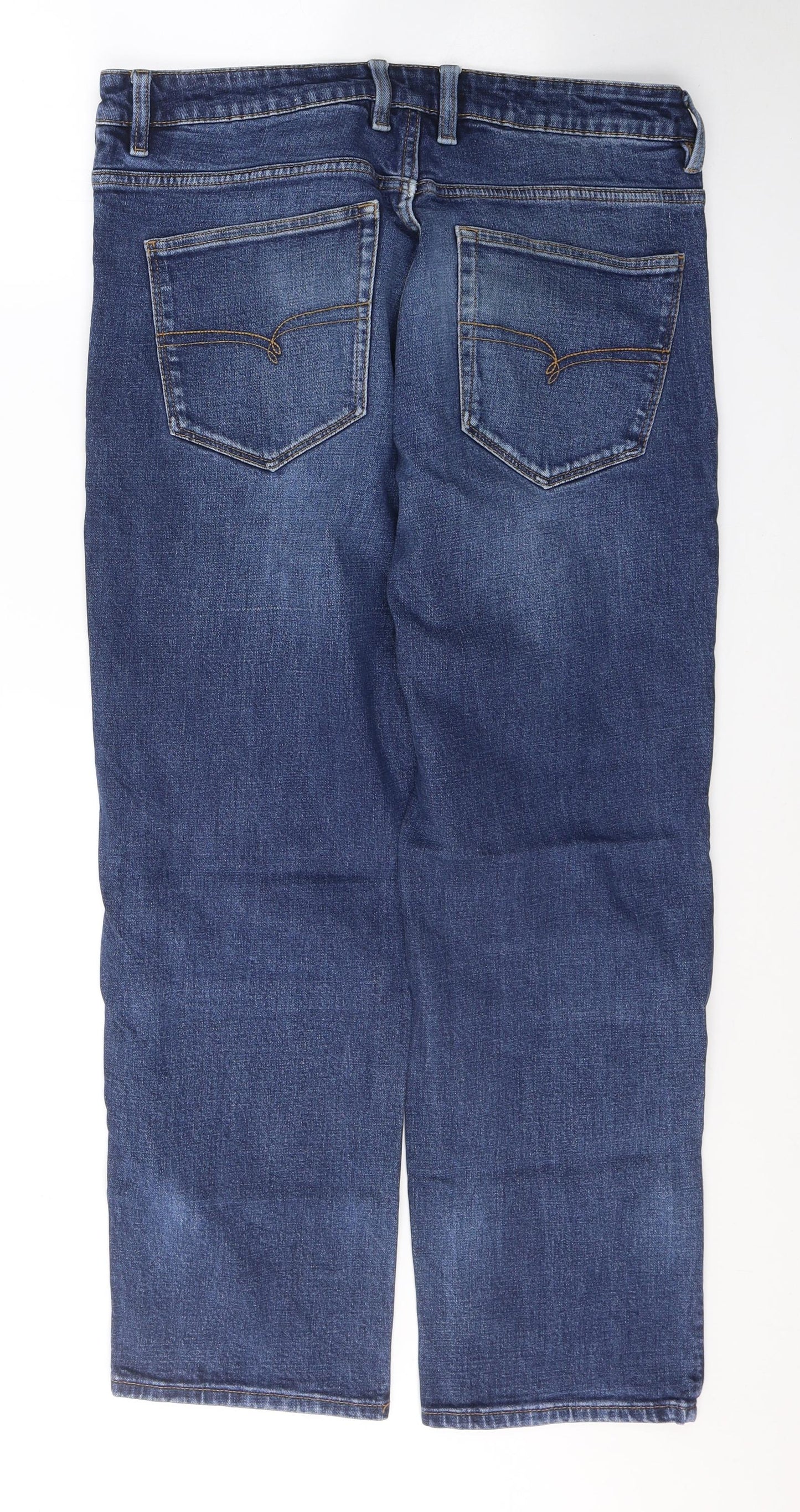NEXT Mens Blue  Cotton Straight Jeans Size 34 L29 in Slim Button