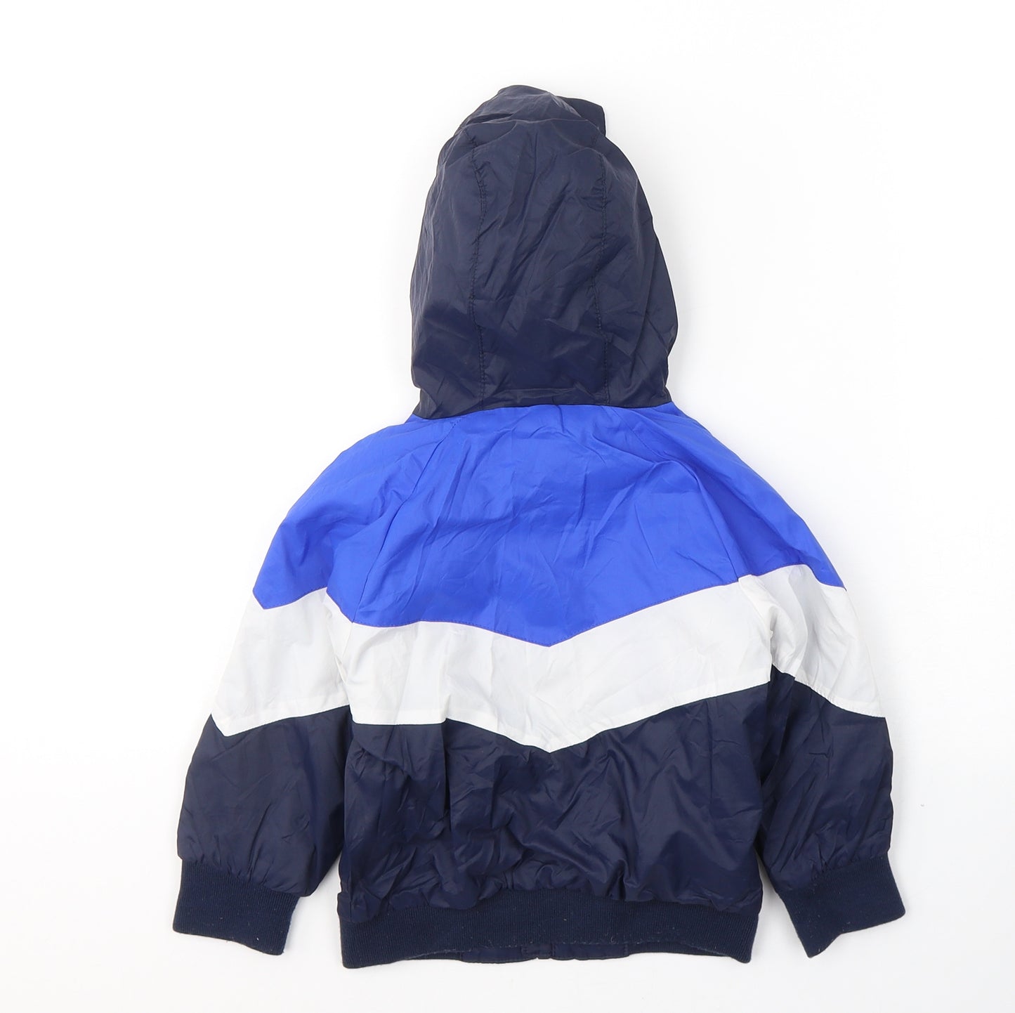 Primark Boys Blue Colourblock  Basic Coat Coat Size 2-3 Years  Zip