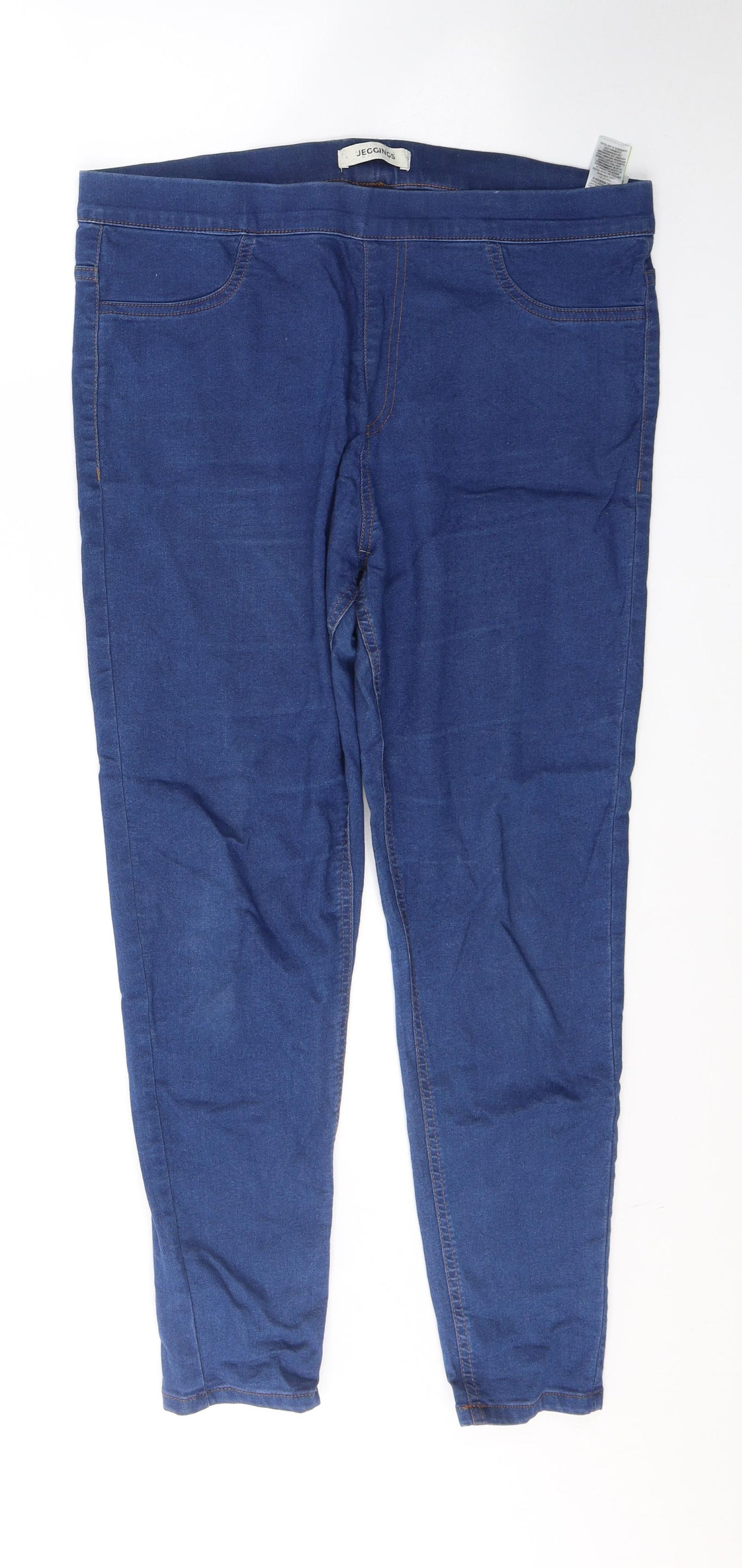Marks and Spencer Womens Blue  Cotton Jegging Jeans Size 14 L26 in Regular