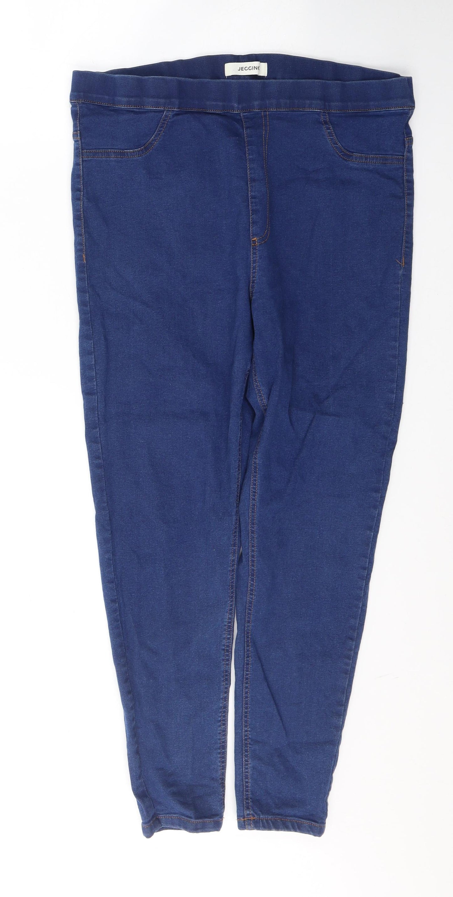 Marks and Spencer Womens Blue  Cotton Jegging Jeans Size 16 L26 in Regular