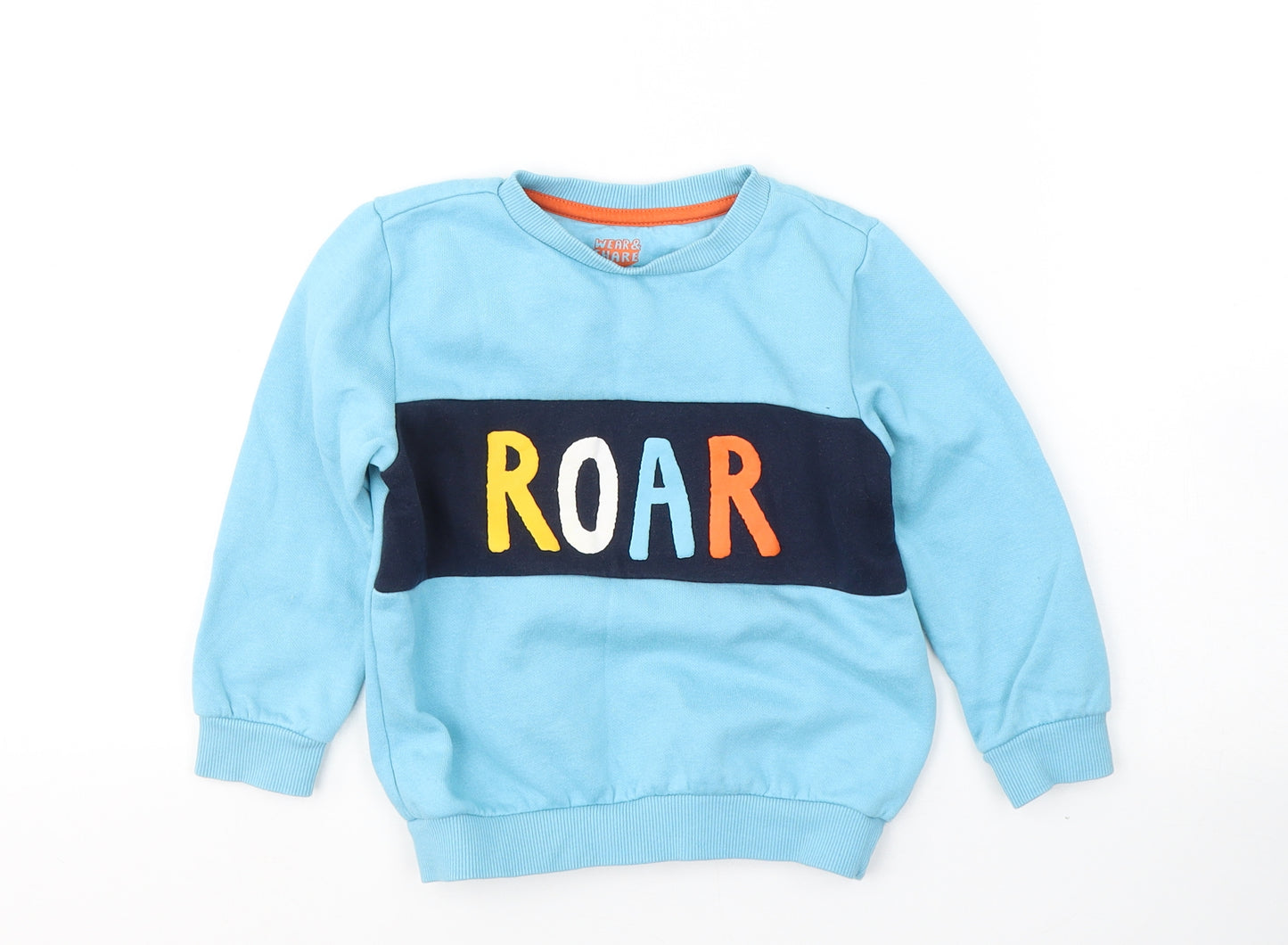 F&F Boys Blue  Cotton Pullover Sweatshirt Size 3-4 Years  Pullover - ROAR