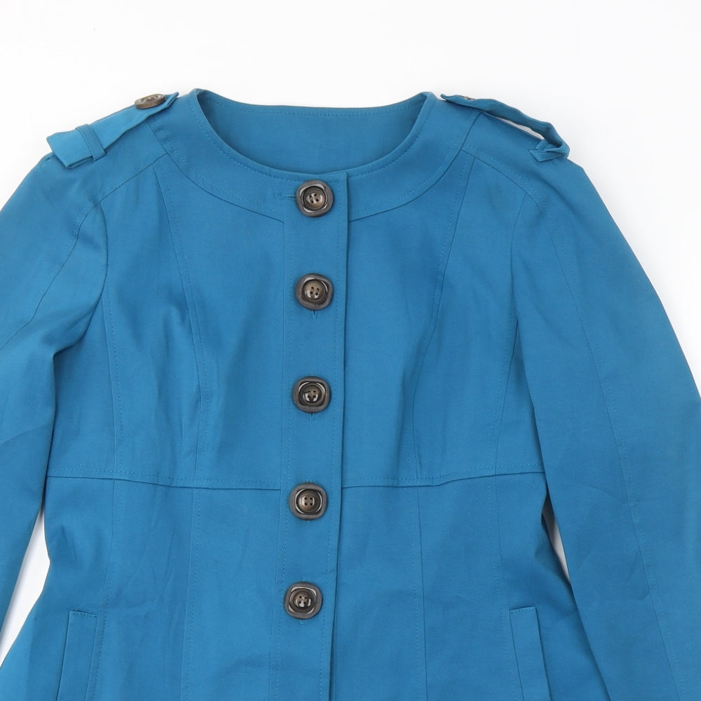F&F Womens Blue   Trench Coat Coat Size 10  Button