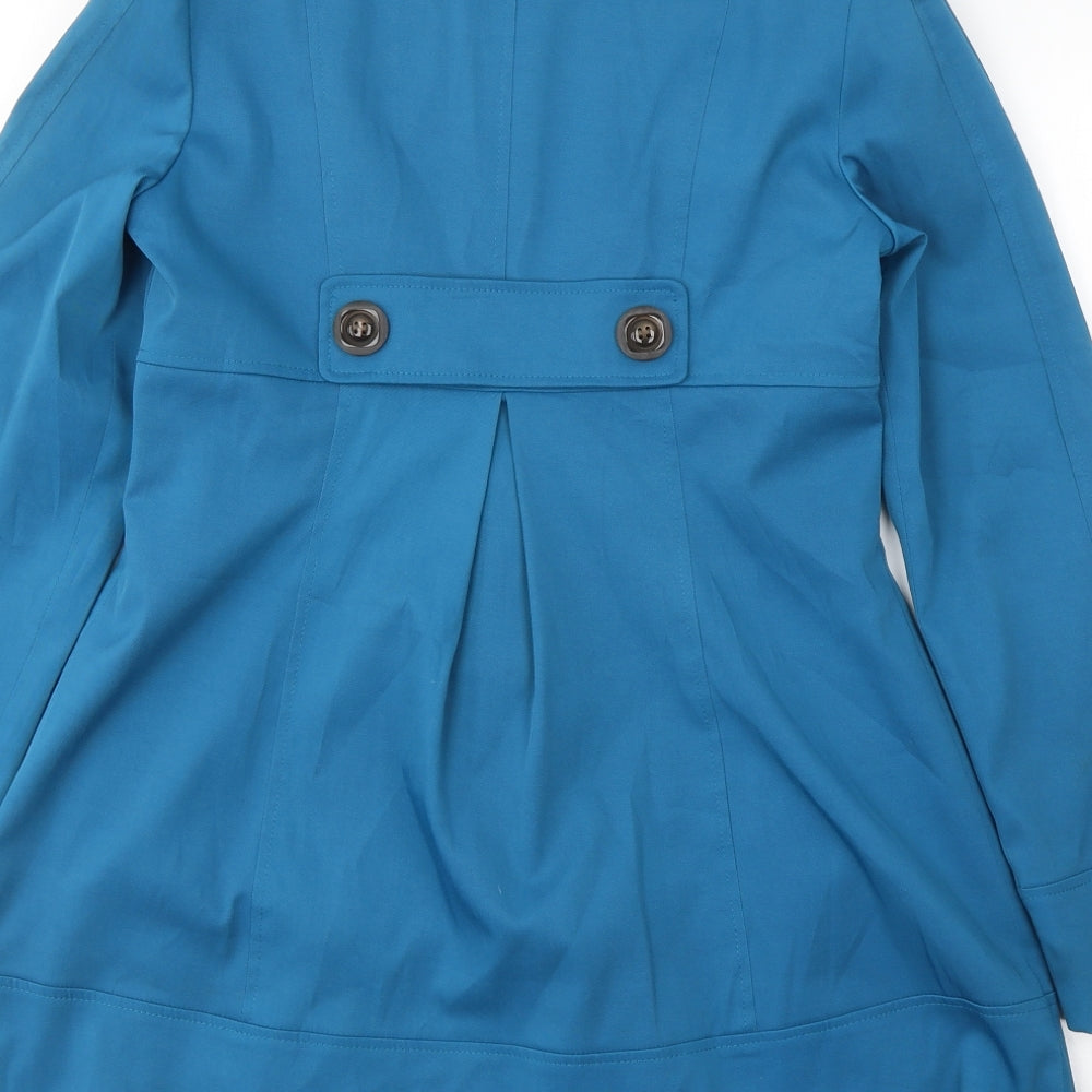 F&F Womens Blue   Trench Coat Coat Size 10  Button