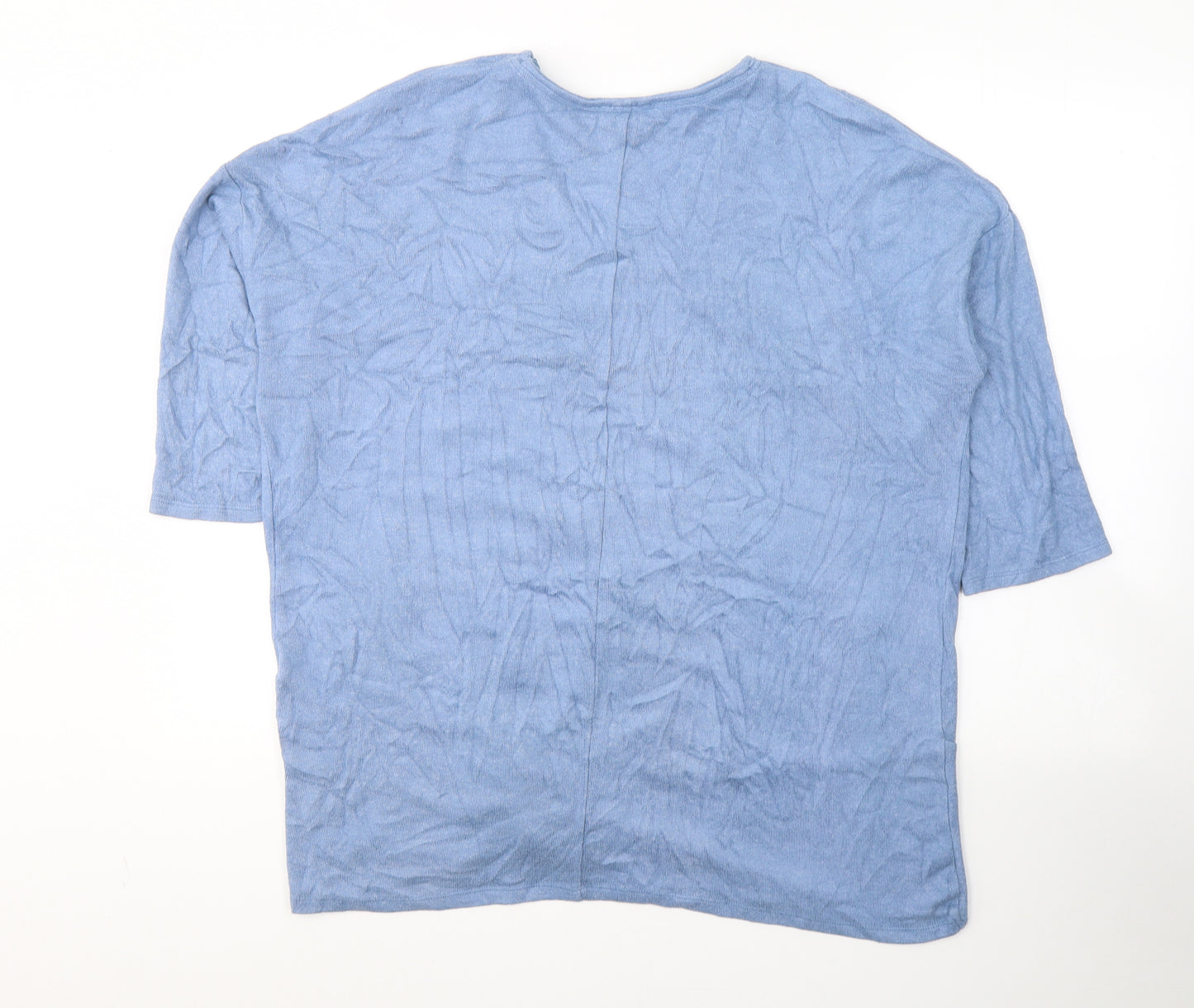 Papaya Womens Blue  Viscose Jersey T-Shirt Size 16 V-Neck - Knot detail