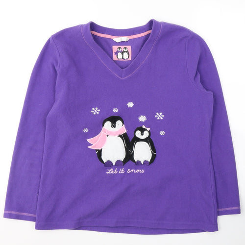 Bonmarché Womens Purple  Polyester Pullover Sweatshirt Size 12  Pullover - PENGUINS