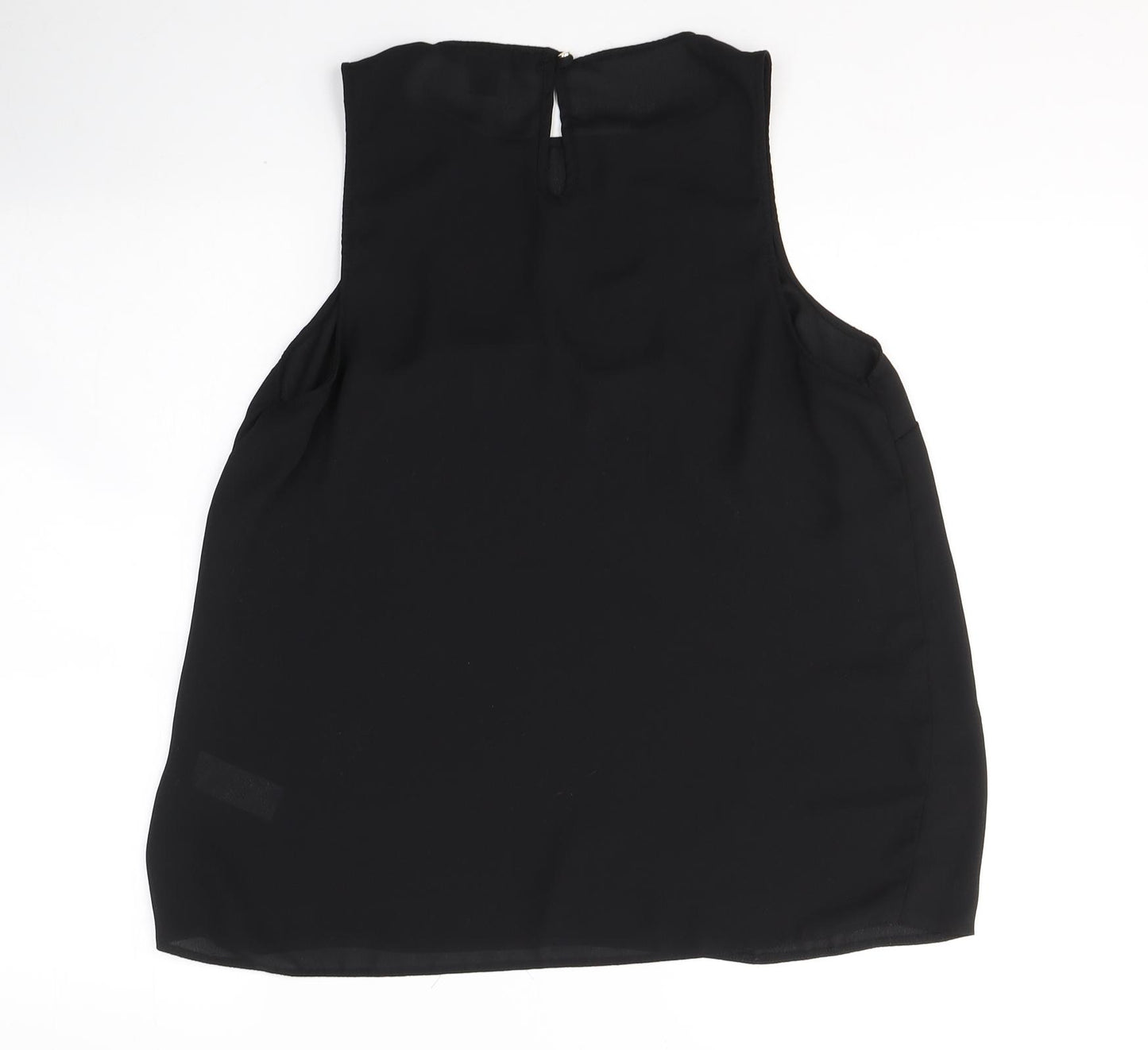 Primark Womens Black  Polyester Basic Tank Size 14 Round Neck