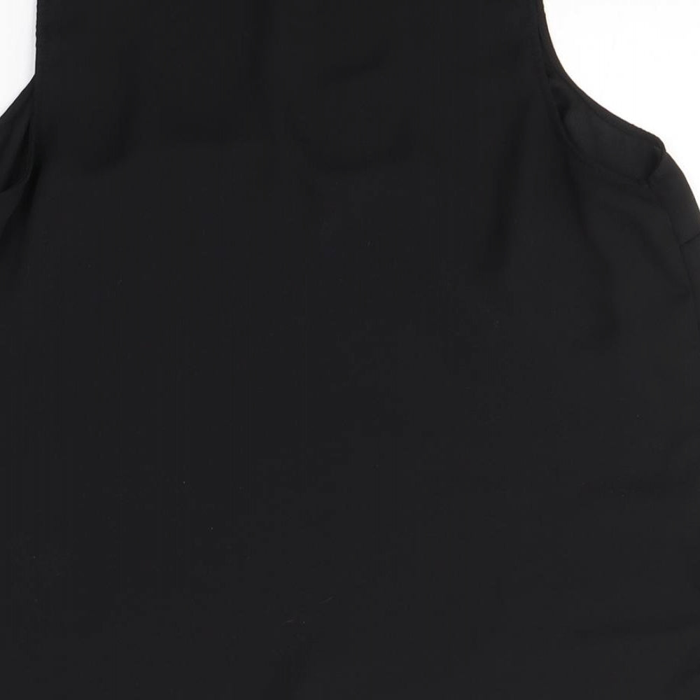 Primark Womens Black  Polyester Basic Tank Size 14 Round Neck