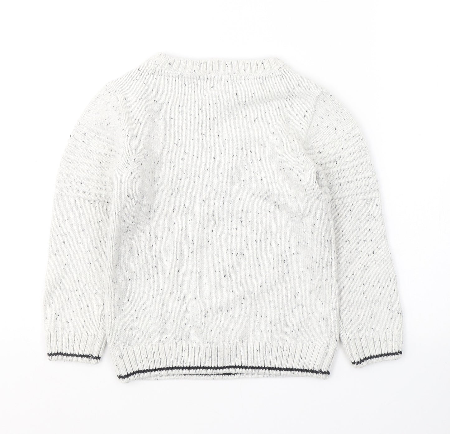 F&F Boys Grey Round Neck  Cotton Pullover Jumper Size 3-4 Years  Pullover