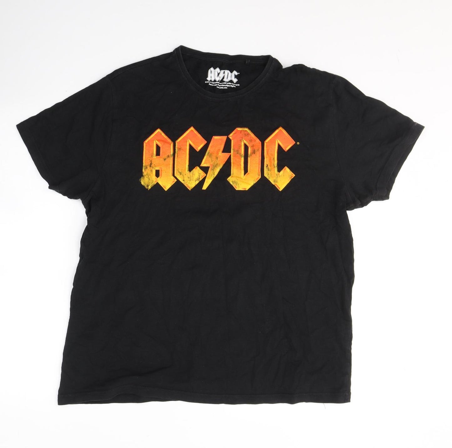 AC/DC Mens Black  Cotton  T-Shirt Size L Round Neck