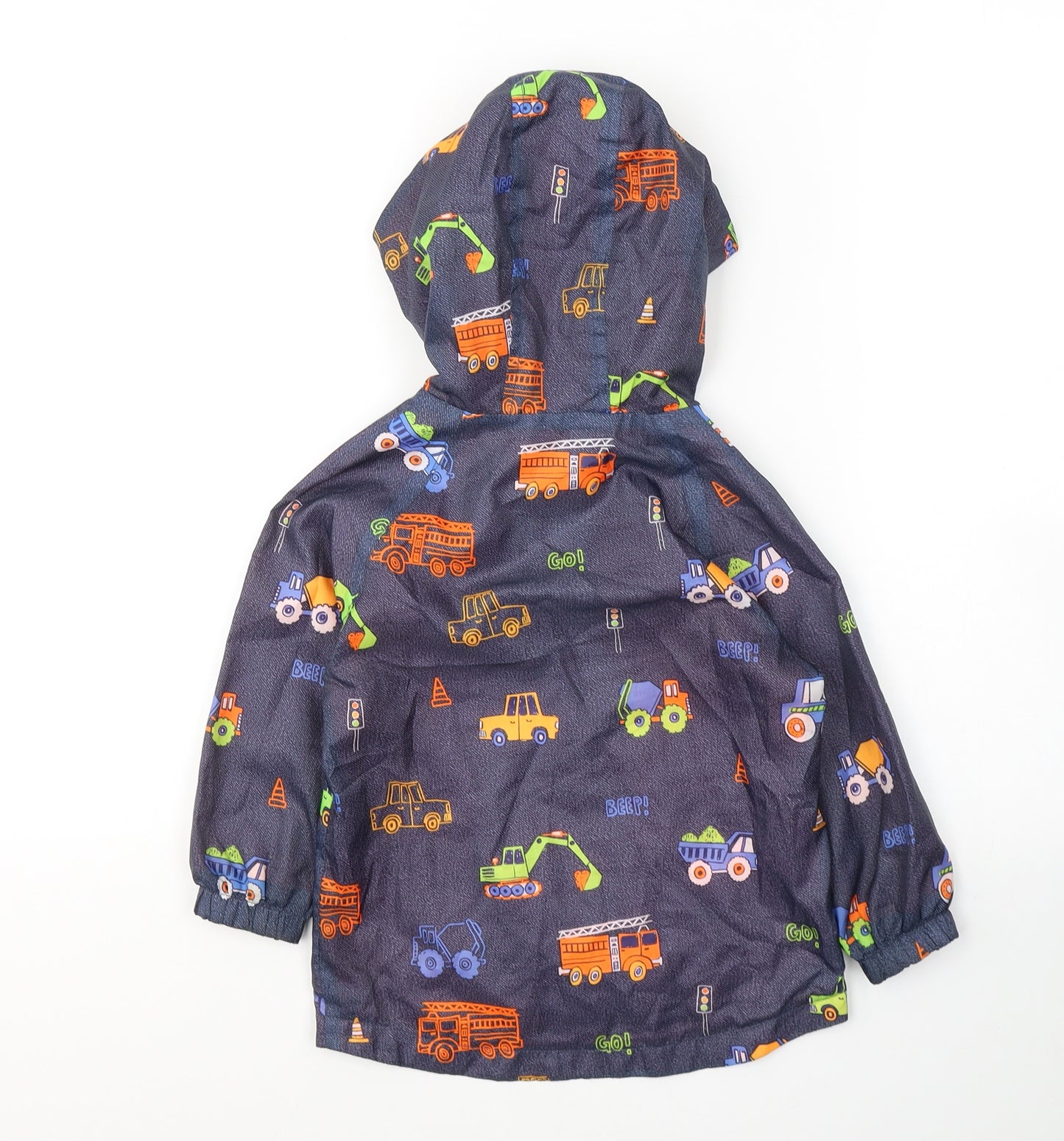 F&F Boys Blue   Basic Coat Coat Size 2-3 Years  Zip - Cars