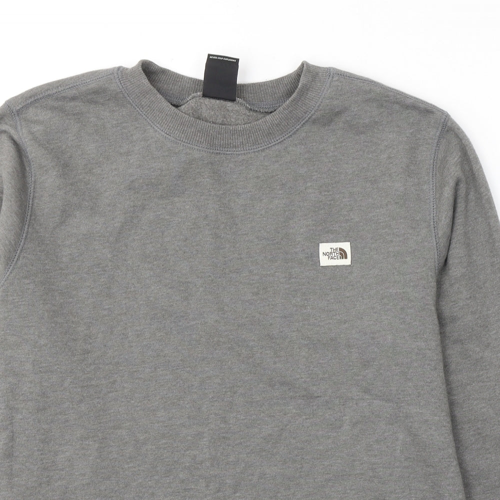 The North Face Mens Grey  Cotton Pullover Sweatshirt Size S
