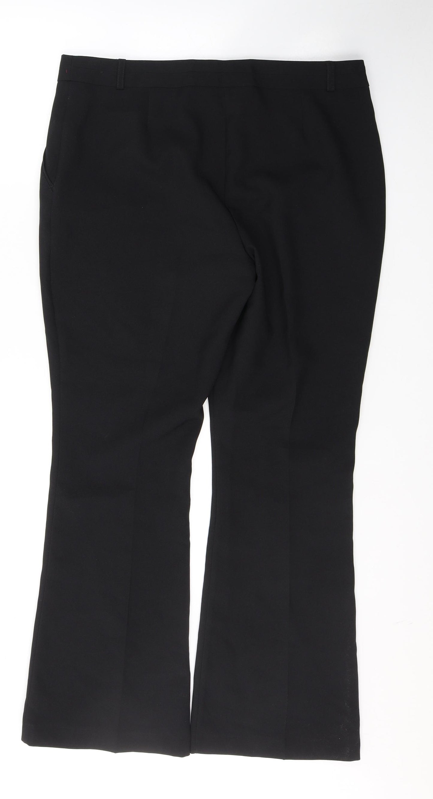 Primark Womens Black  Polyester Trousers  Size 14 L29 in Regular Button
