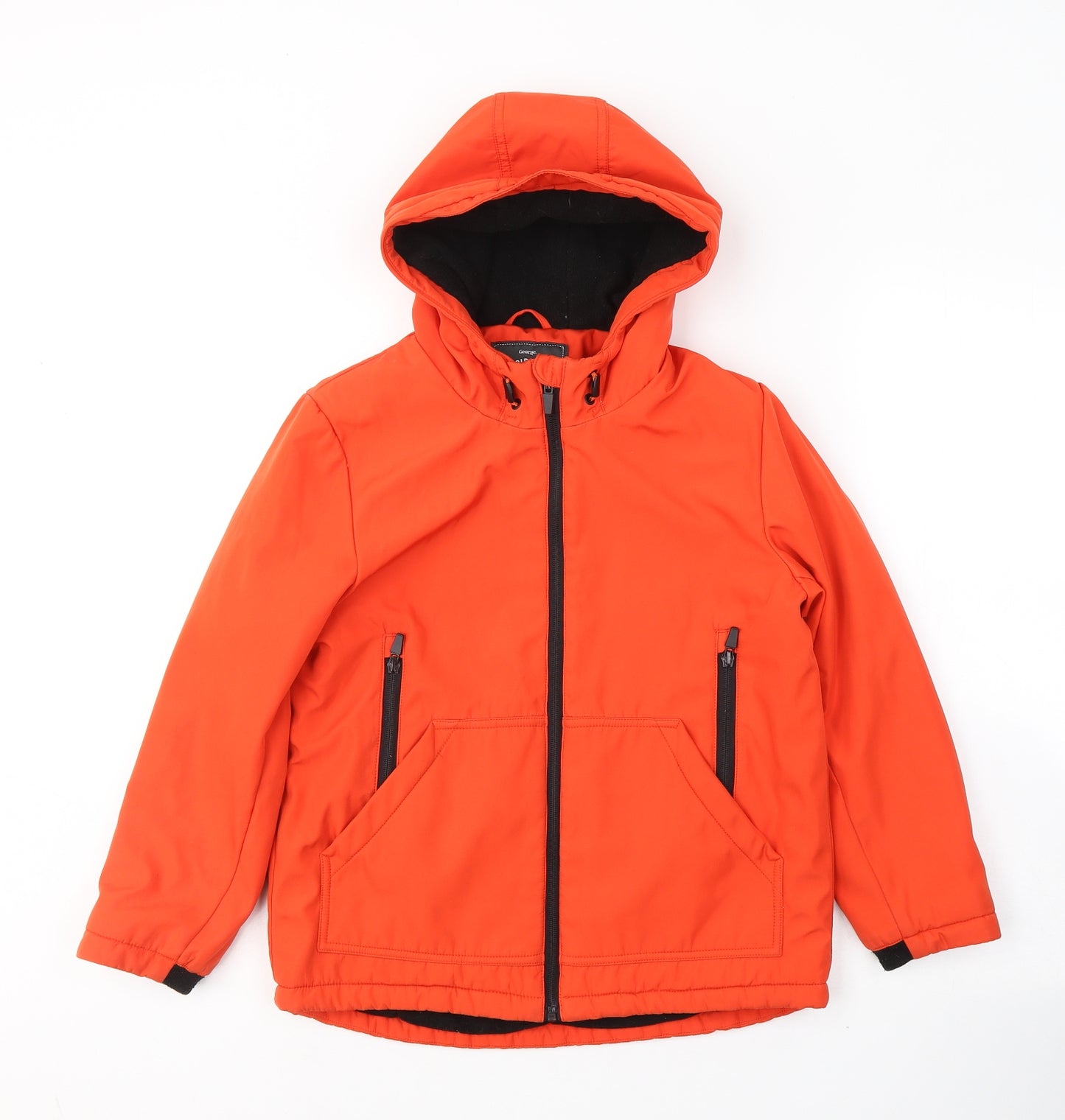 George Boys Orange   Basic Coat Coat Size 8-9 Years  Zip
