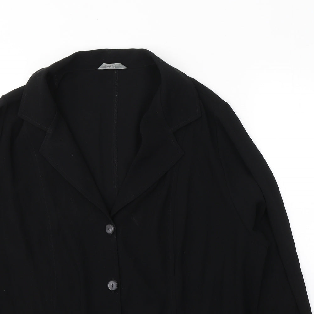 Marks and Spencer Womens Black Collared  Polyester Cape Jumper Size 20