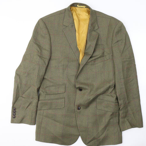 Gurteen Esquire Mens Green Plaid Wool Jacket Suit Jacket Size XL