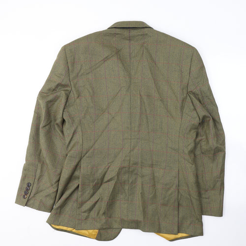 Gurteen Esquire Mens Green Plaid Wool Jacket Suit Jacket Size XL