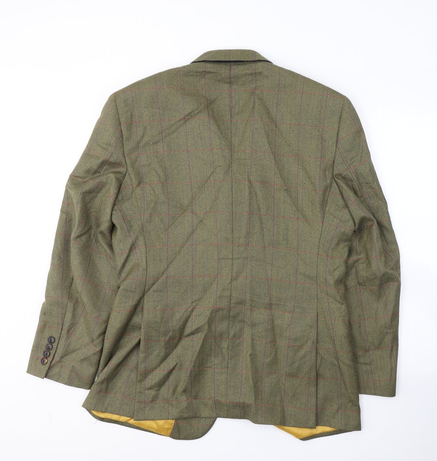 Gurteen Esquire Mens Green Plaid Wool Jacket Suit Jacket Size XL