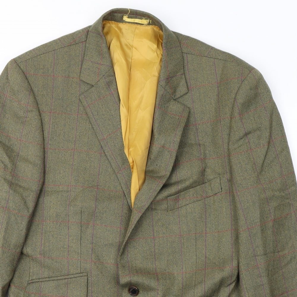 Gurteen Esquire Mens Green Plaid Wool Jacket Suit Jacket Size XL