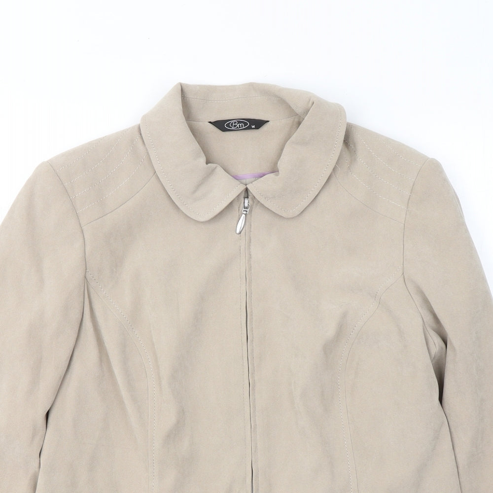 Bonmarché Womens Beige   Jacket Coat Size 14  Zip