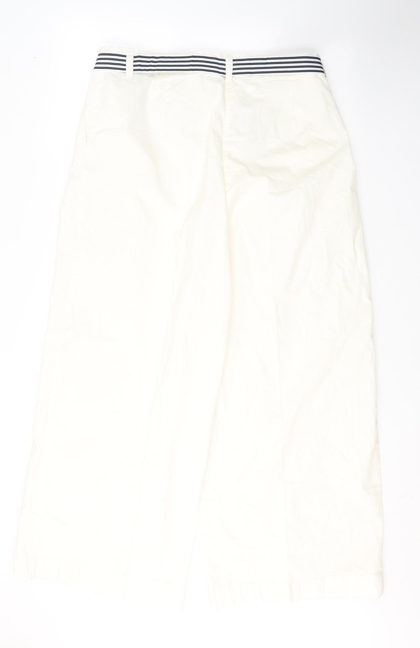 Marks and Spencer Womens White  Cotton Trousers  Size 20 L30 in Regular Button