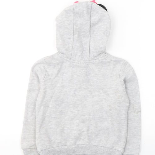 Disney Girls Grey  Cotton Pullover Hoodie Size 6-7 Years  Pullover - Minnie Mouse