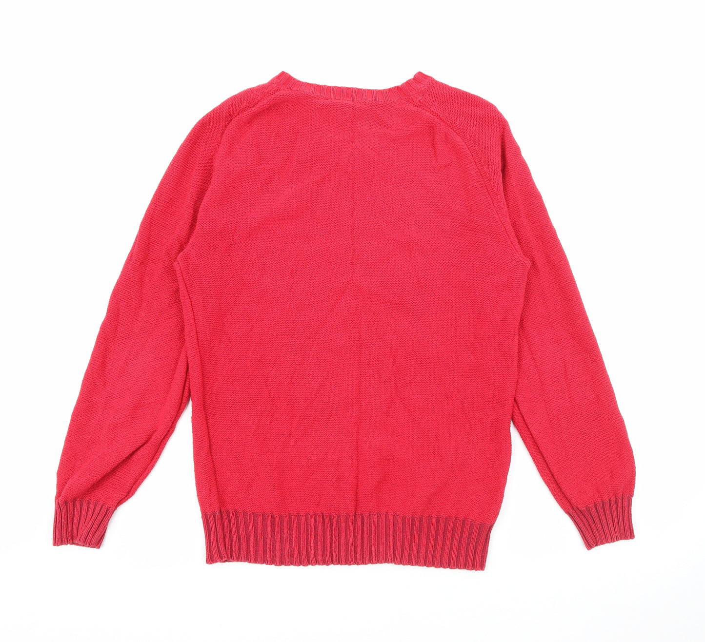 Howies Mens Red V-Neck  Cotton Pullover Jumper Size S