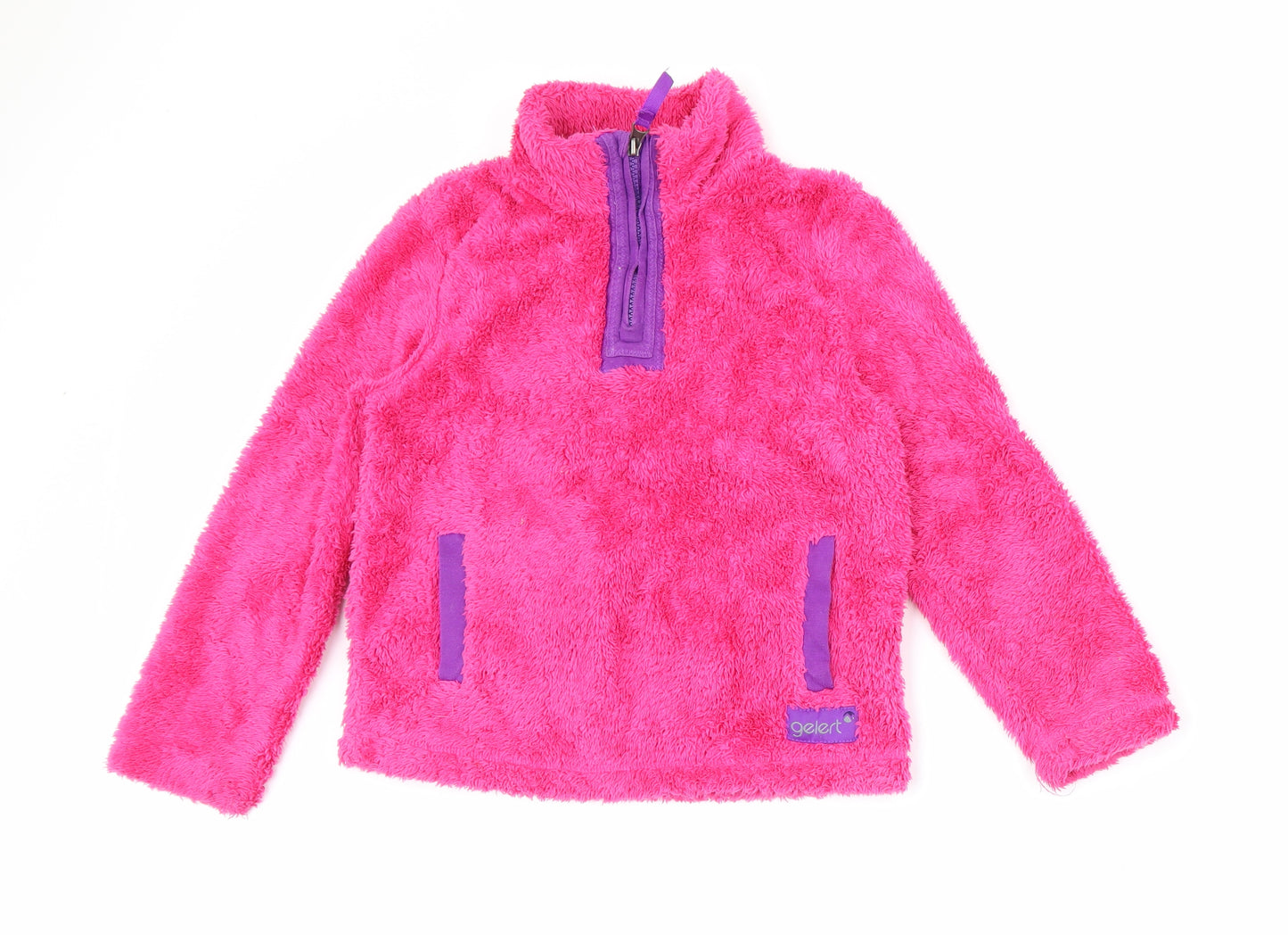Gelert Girls Pink High Neck  Polyester Pullover Jumper Size 5-6 Years  Zip
