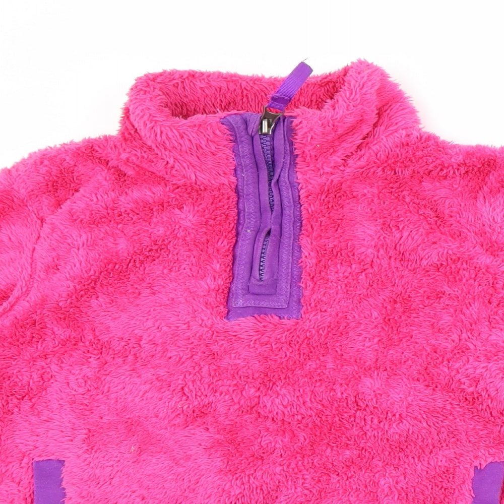 Gelert Girls Pink High Neck  Polyester Pullover Jumper Size 5-6 Years  Zip