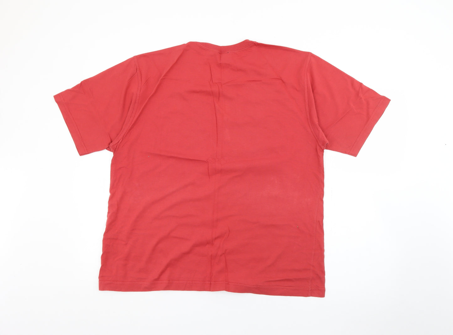 Tulchan Mens Red  Cotton  T-Shirt Size L Crew Neck
