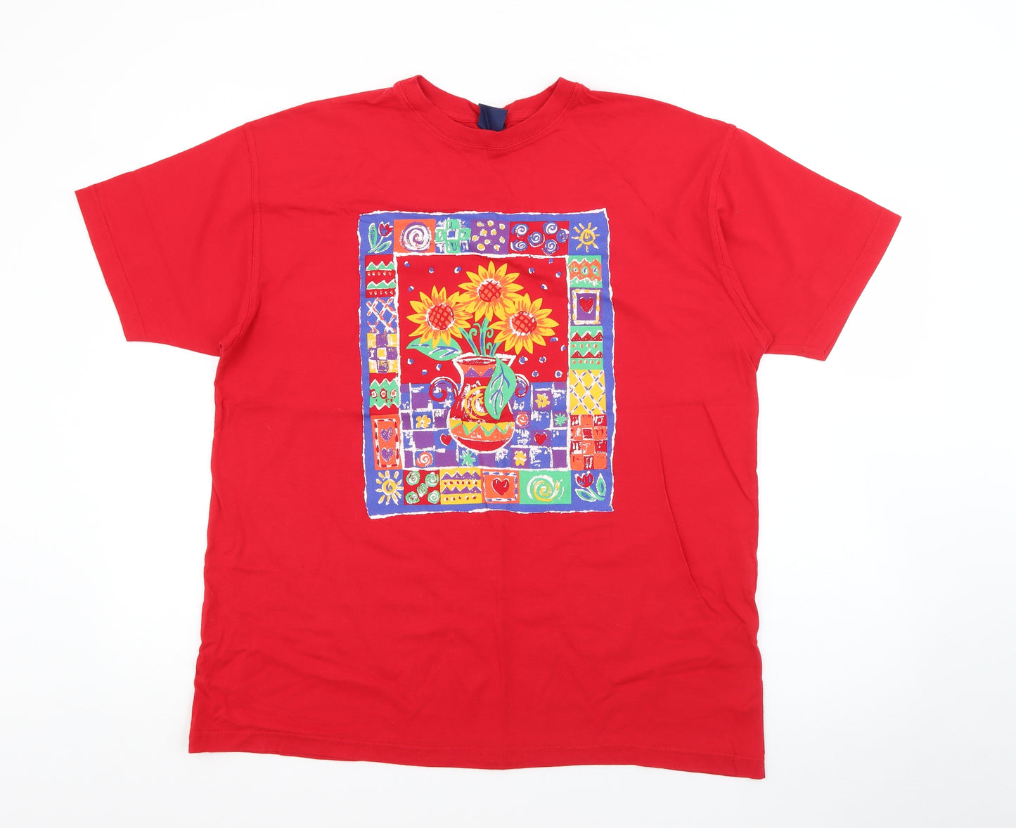 Tulchan Mens Red  Cotton  T-Shirt Size L Crew Neck