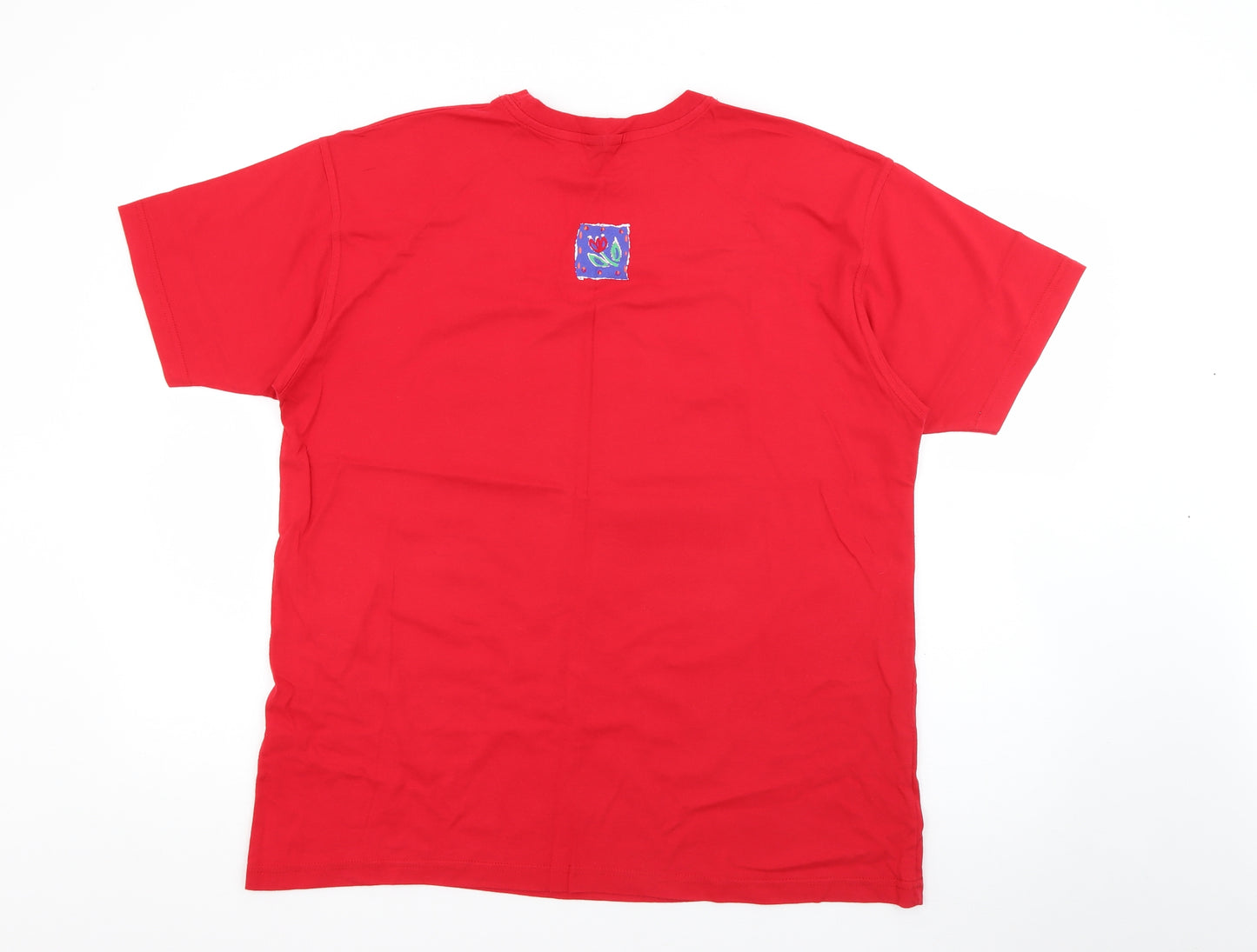 Tulchan Mens Red  Cotton  T-Shirt Size L Crew Neck