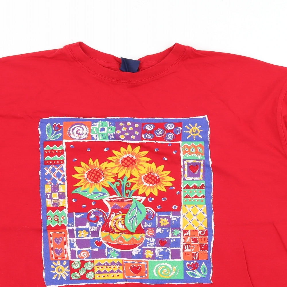 Tulchan Mens Red  Cotton  T-Shirt Size L Crew Neck