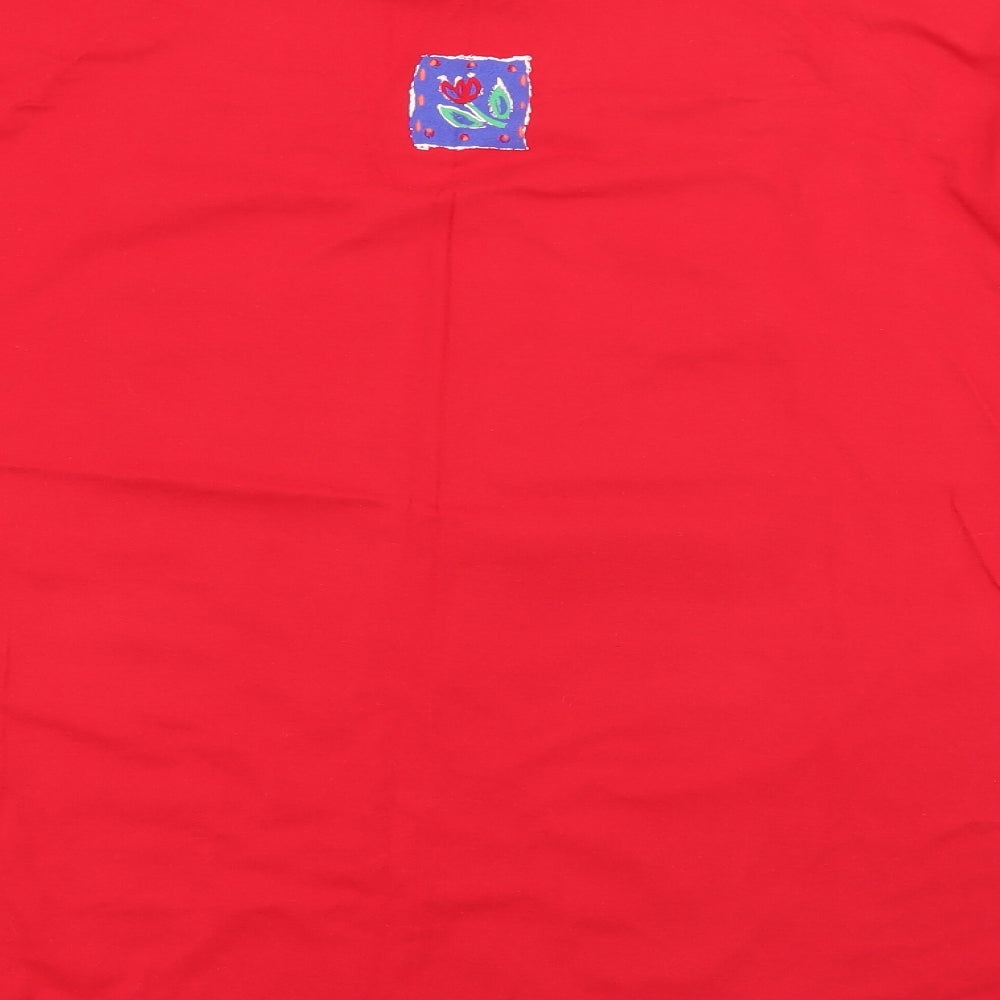 Tulchan Mens Red  Cotton  T-Shirt Size L Crew Neck