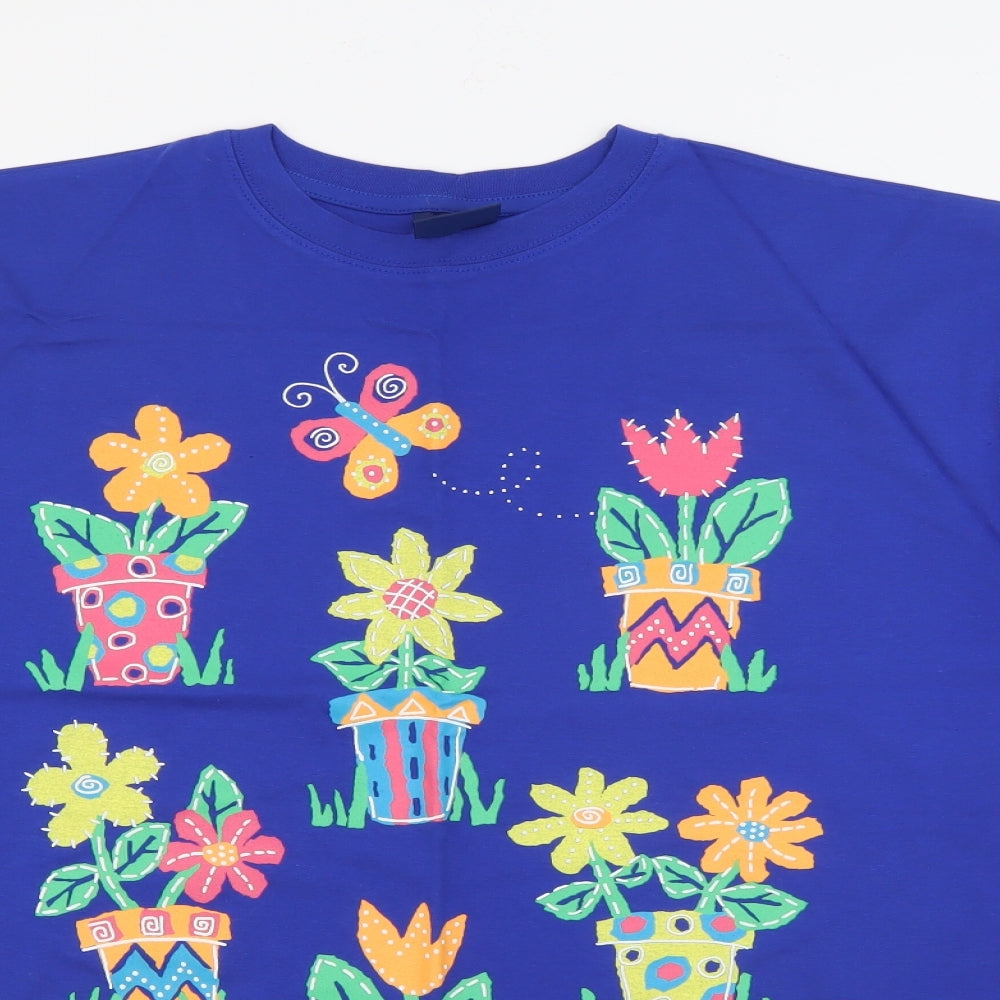 Tulchan Mens Blue  Cotton  T-Shirt Size L Crew Neck